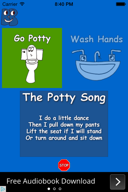 Bathroom Buddy helps toddlers and children during the potty training process, and thereafter, by instilling good habits relating to using the bathroom. These songs were created as a fun way to guide children to use the bathroom. They are designed to tell children what to do and when to do it. Ideally, as they learn the songs they will remember everything they need to do, and finish in a timely manner. If these habits are instilled at a young age, once they are teenagers you should never have to remind them to put the toilet seat back down.